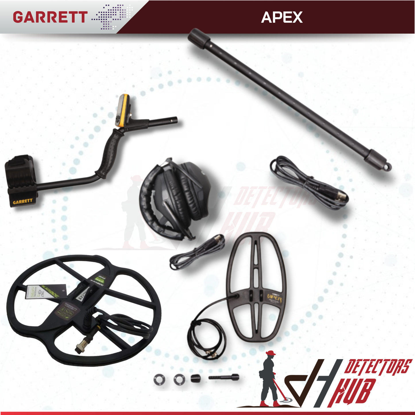 Garrett ACE Apex Metal Detector Bundle – 13"inch BLACKDOG Coil w/ Z-Lynk Wireless Headphones
