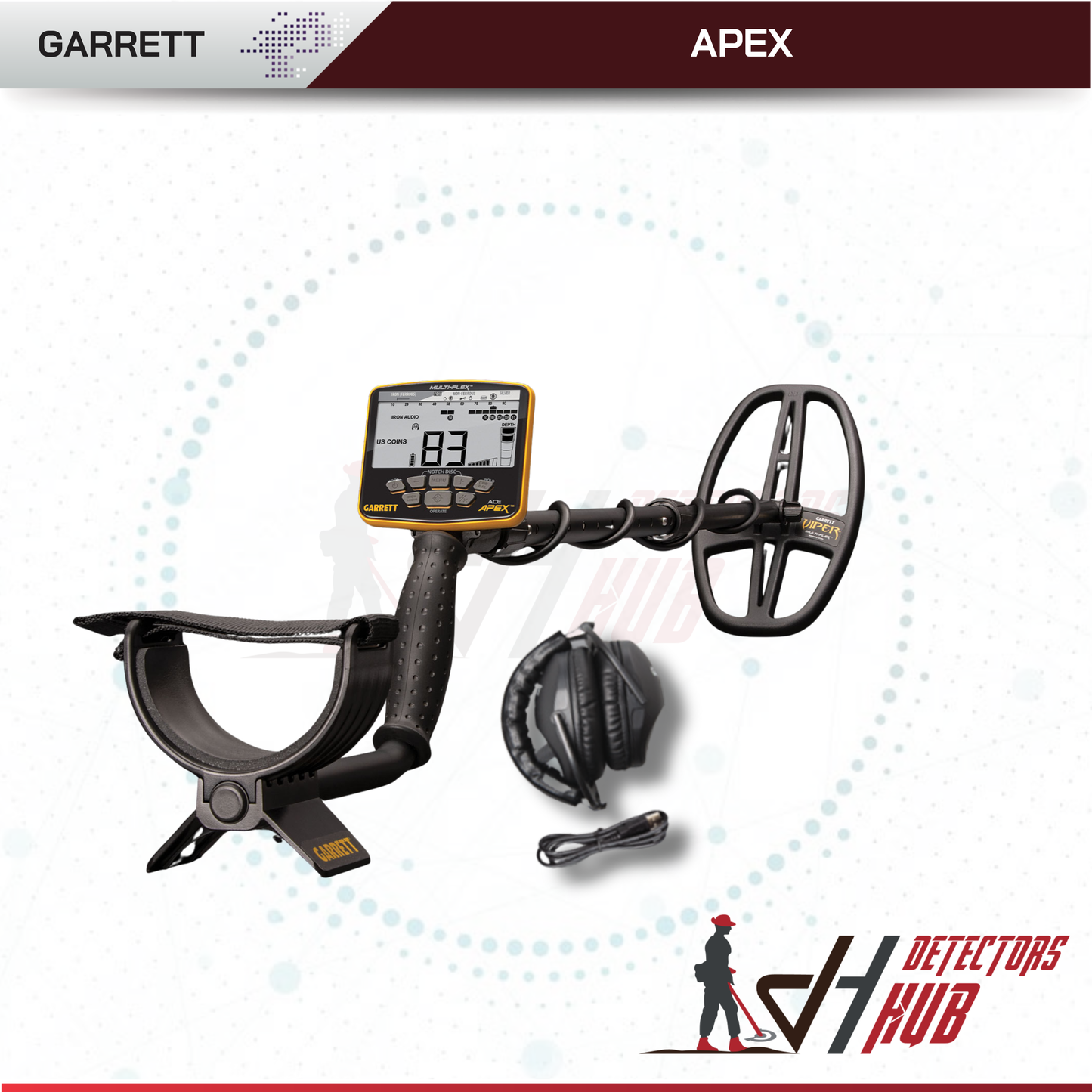 Garrett ACE Apex Metal Detector  With 8.5x11 inches Coil & Z-Lynk Wireless Headphone