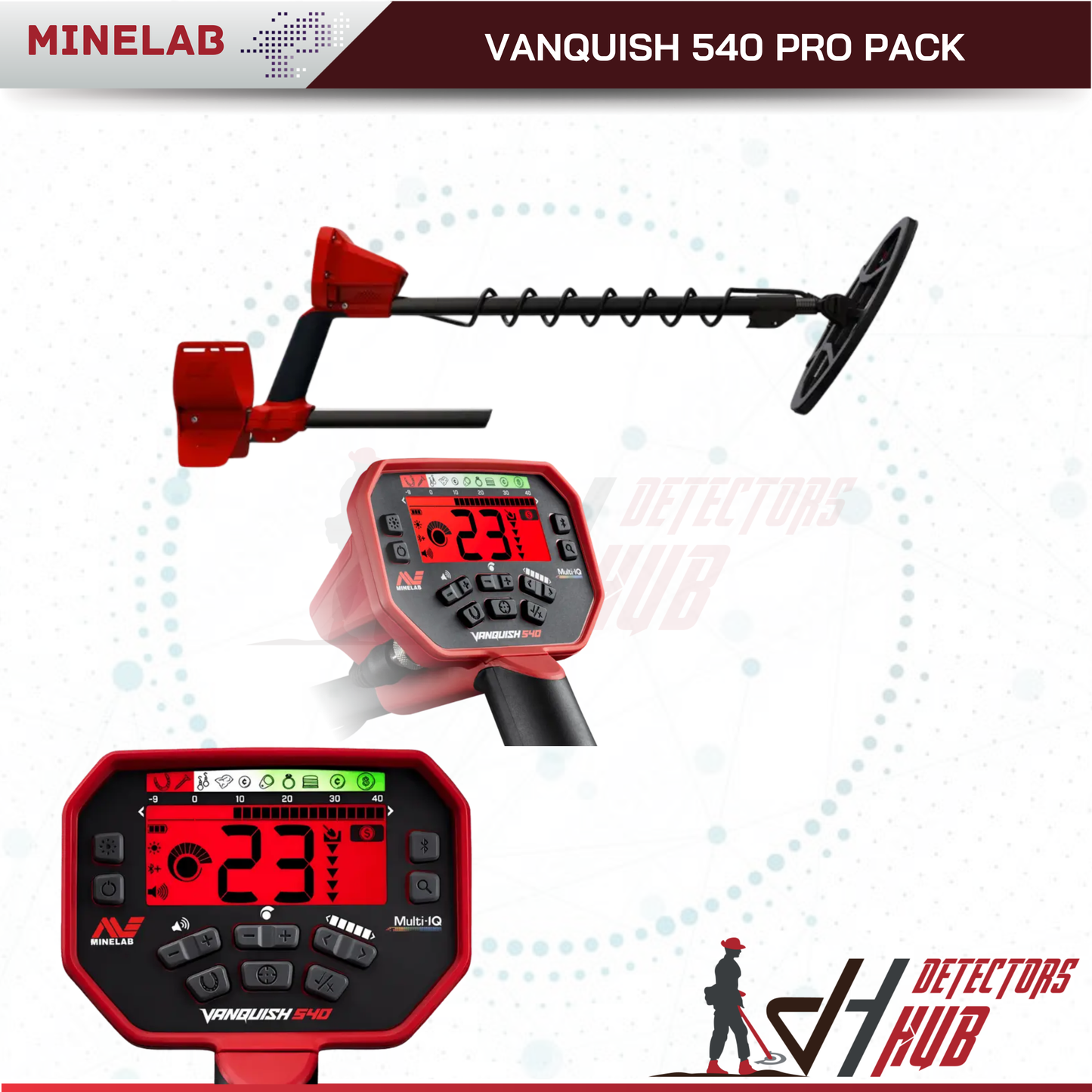 MINELAB Vanquish 540 Pro-Pack with 12" and 8" Search Coils Metal Detector