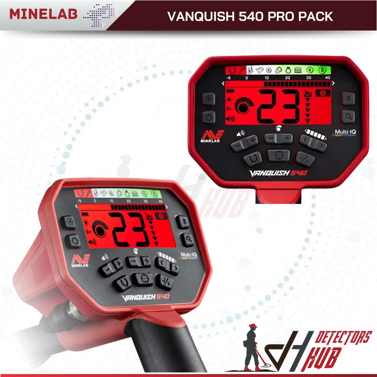 MINELAB Vanquish 540 Pro-Pack with 12" and 8" Search Coils Metal Detector
