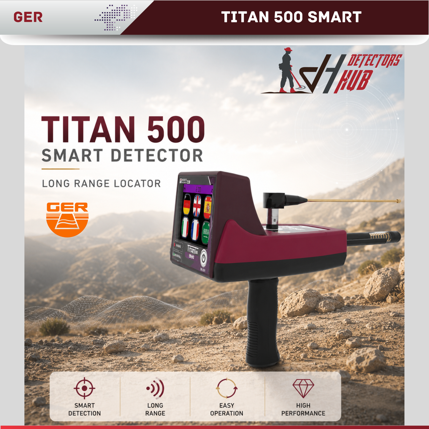 Détecteur intelligent de diamants et de pierres précieuses TITAN 500