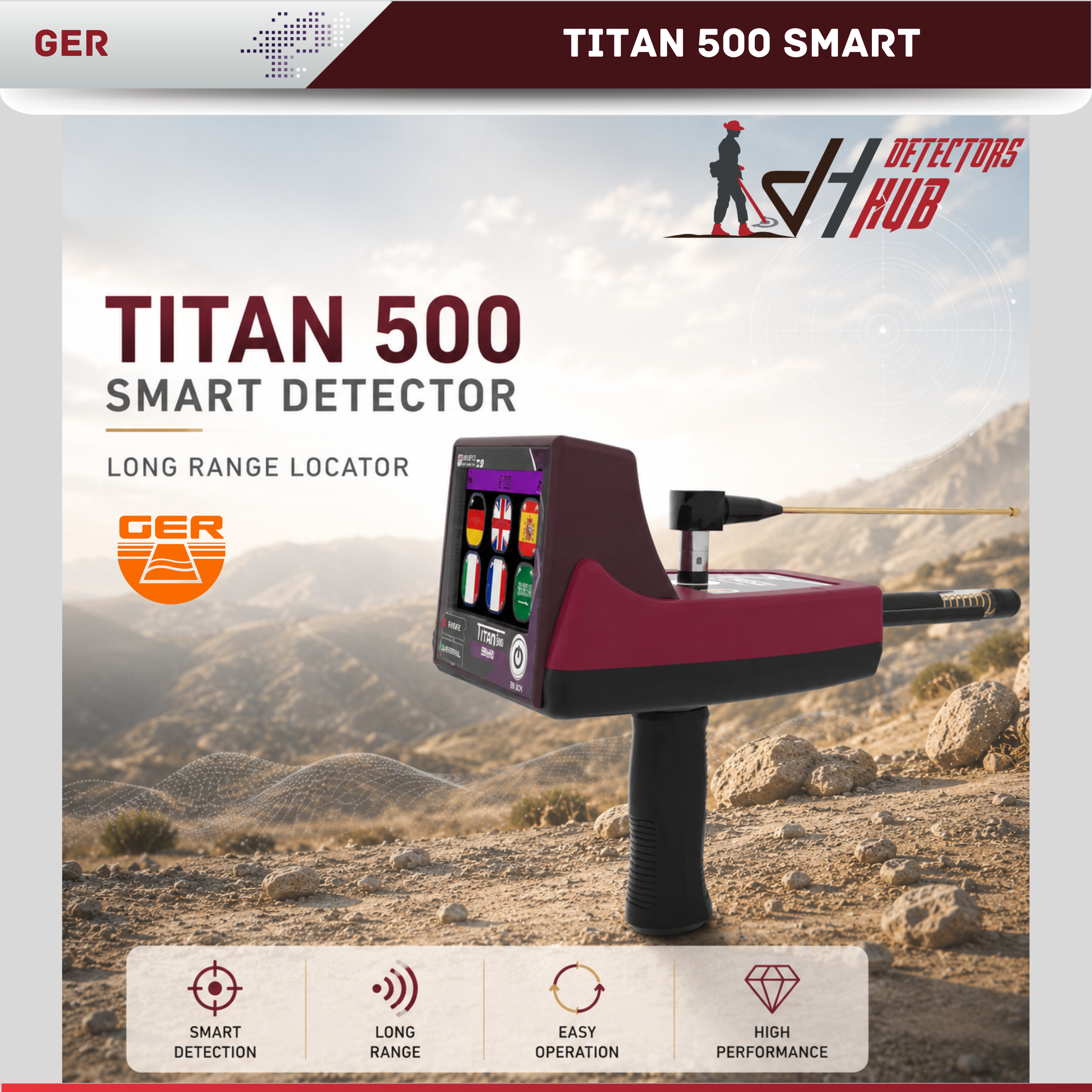 Détecteur intelligent de diamants et de pierres précieuses TITAN 500